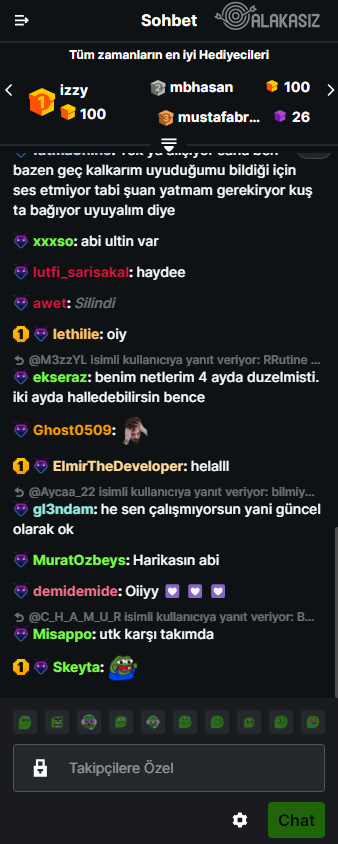 kick chat çalışmıyor