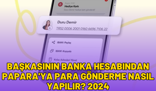 başkasının banka hesabından paparaya para gönderme