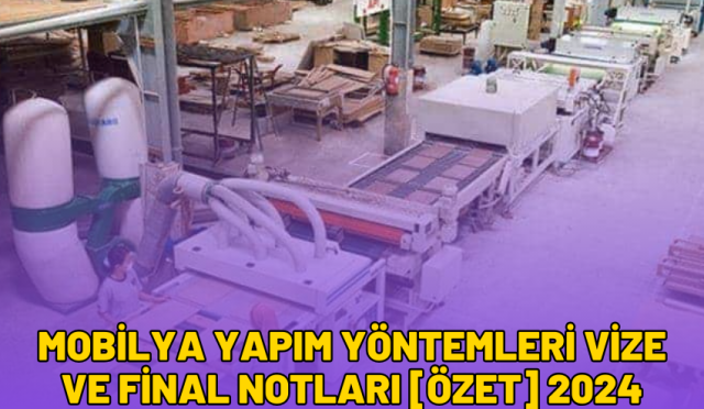 Mobilya Yapım Yöntemleri Vize ve Final Notları [ÖZET] 2024