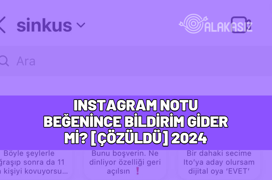 instagram notu beğenince bildirim gider mi