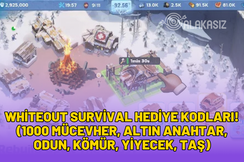 Whiteout Survival Hediye Kodları! (1000 Mücevher, Altın Anahtar, Odun, Kömür, Yiyecek, Taş) 2024