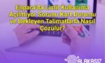 Enpara’da Limit Kullanıma Açılmıyor Sorunu Kart Durumu ve Bekleyen Talimatlarla Nasıl Çözülür?