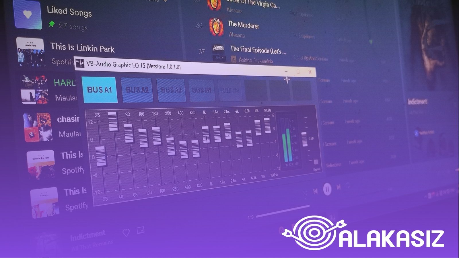 Spotify eşitleme işlemi devam ediyor, senkronizasyon ekranı