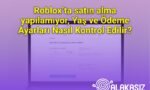 Roblox’ta satın alma yapılamıyor, Yaş ve Ödeme Ayarları Nasıl Kontrol Edilir?